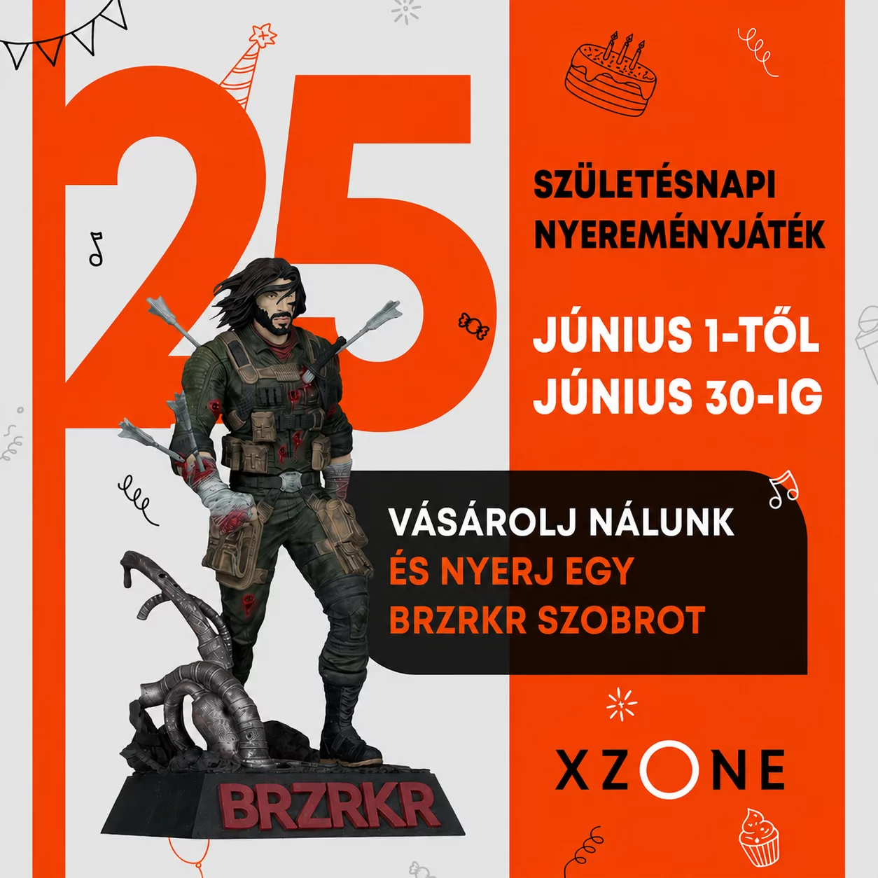 nyereményjáték a BRZRKR képregényhős szobráért
