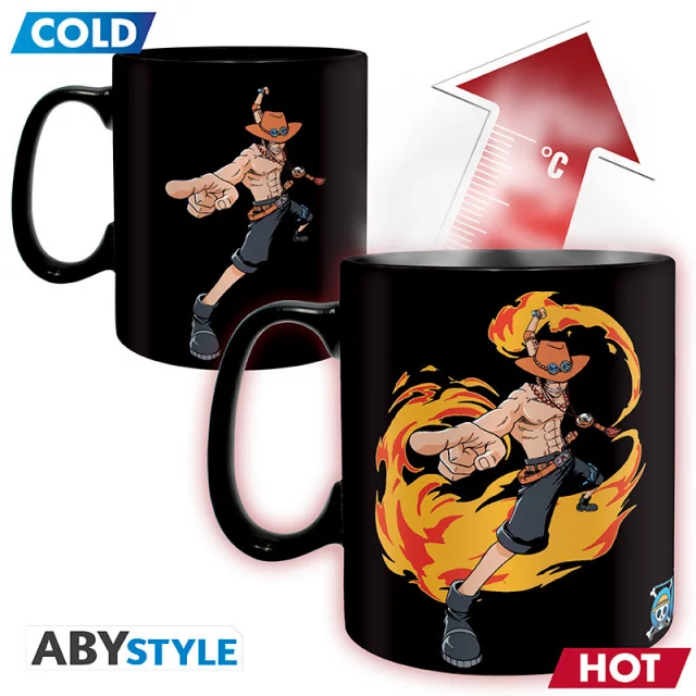 Hrnek One PIece - Luffy & Ace (měnící se)
