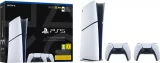 Konzol PlayStation 5 Slim 825 GB – Fehér + 2 db DualSense (Digital Edition) - Játék konzolok