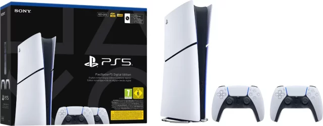 Konzol PlayStation 5 Slim 825 GB – Fehér + 2 db DualSense (Digital Edition) - Játék konzolok