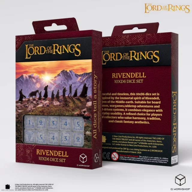 Kostky Lord of the Rings - Rivendell Stone (10 ks) - Q-Workshop