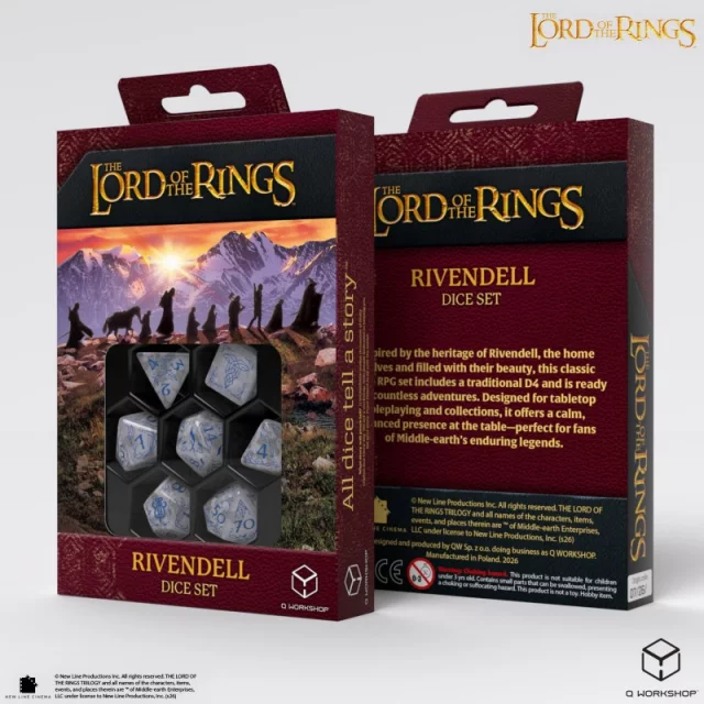 Kostky Lord of the Rings - Rivendell Stone (7 ks) - Q-Workshop