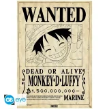 Plakát One Piece - Wanted Luffy dupl