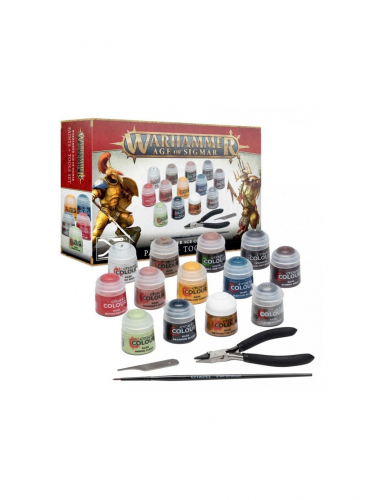 Festékkészlet Citadel Age of Sigmar Paints + Tools (13 szín, ecset, reszelő, fogó) 