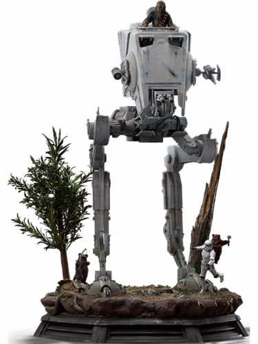 Szobor Star Wars - AT-ST & Chewbacca (Iron Studios)