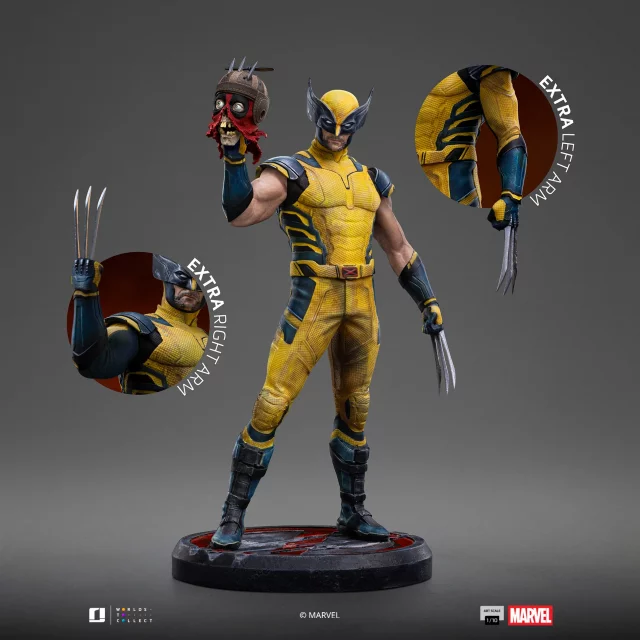 Szobor Marvel - Wolverine & Deadpool Head (Iron Studios)