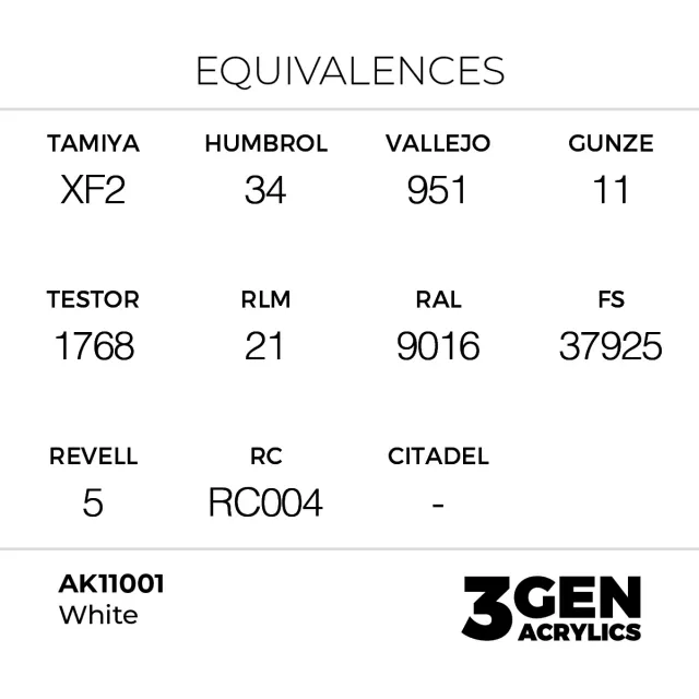 AK 3Gen (White - Intense) – alapszín, fehér - AK-Interactive