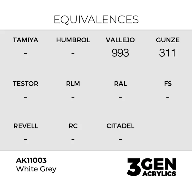 AK 3Gen (White Grey - Akril) – alapszín, fehéresszürke - AK-Interactive