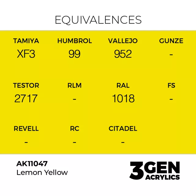 AK 3Gen (Lemon Yellow - Akril) – alapszín, citromsárga - AK-Interactive