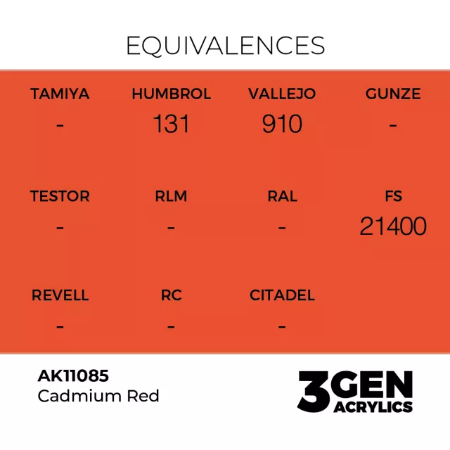AK 3Gen (Cadmium Red - Akril) – alapszín, kadmiumvörös - AK-Interactive