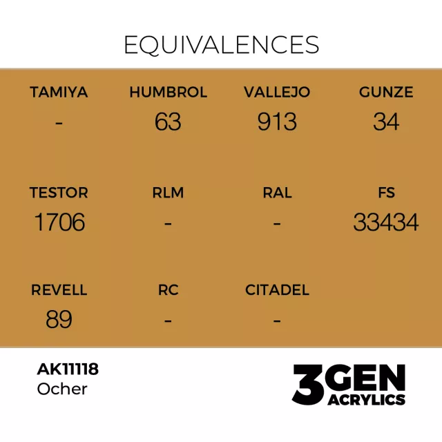 AK 3Gen (Ocher - Akril) – alapszín, okkerszín - AK-Interactive