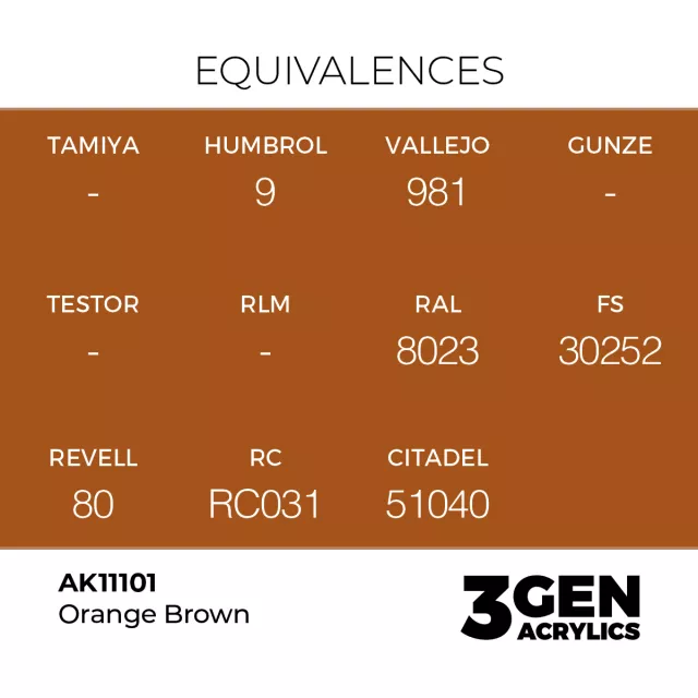 AK 3Gen (Orange Brown - Akril) – alapszín, narancsbarna - AK-Interactive