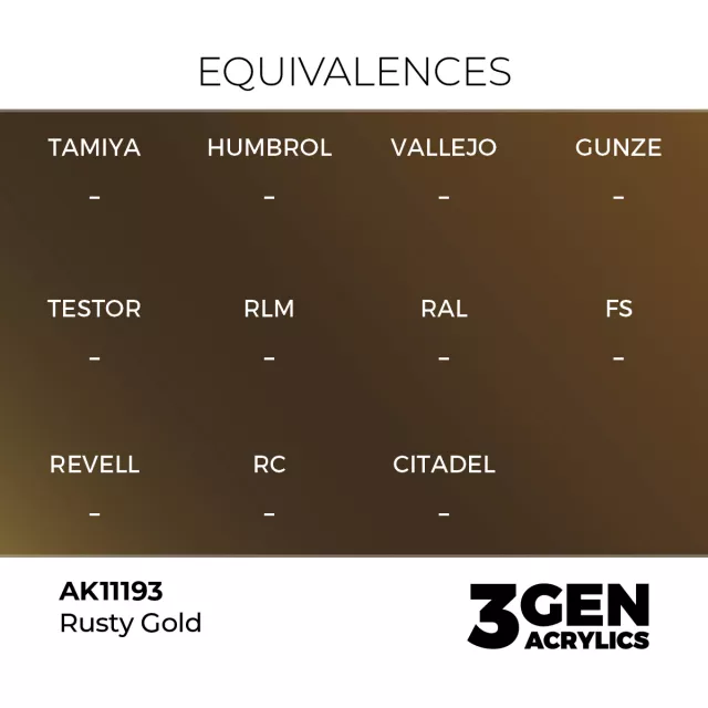 AK 3Gen (Rusty Gold – Metallic) – alapszín, patinás arany - AK-Interactive