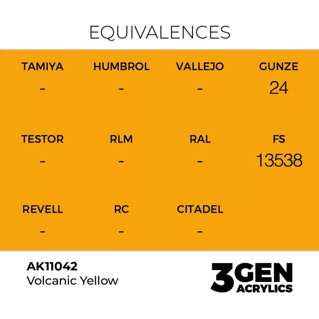 AK 3Gen (Volcanic Yellow - Akril) – alapszín, vulkáni sárga - AK-Interactive