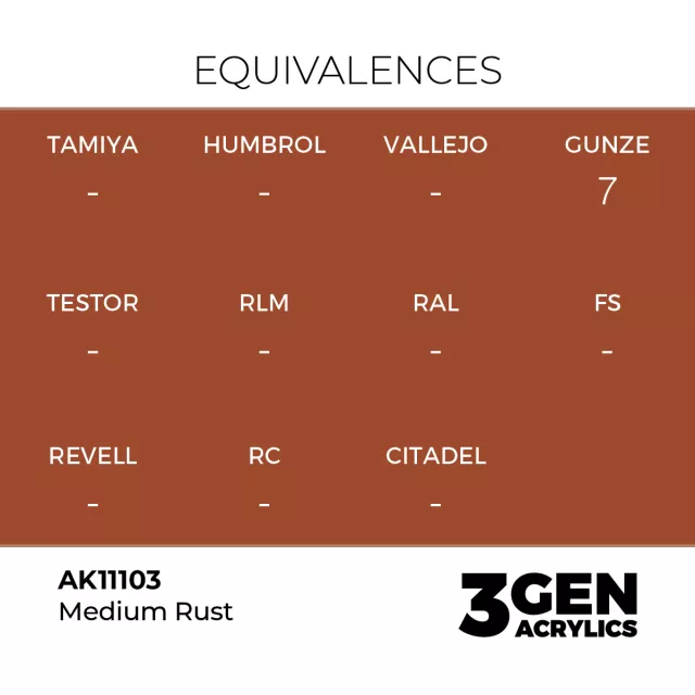AK 3Gen (Medium Rust - Akril) – alapszín, közepes rozsda - AK-Interactive