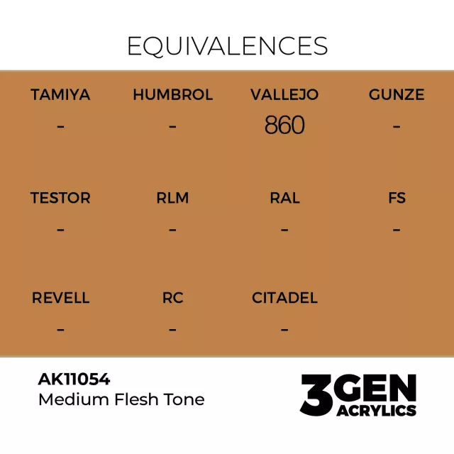Alapfesték AK 3Gen (Medium Flesh Tone - Acrylic) - közepes bőrtónus - AK-Interactive