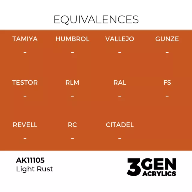 AK 3Gen (Light Rust - Akril) – alapszín, világos rozsda - AK-Interactive
