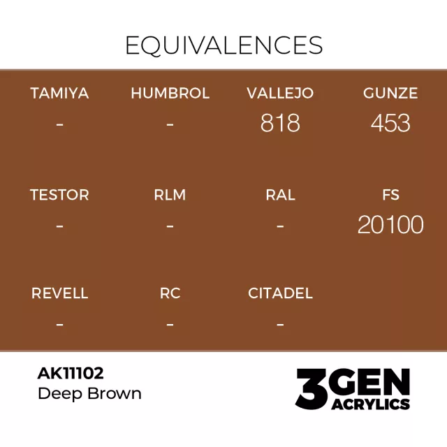 Alapfesték AK 3Gen (Deep Brown - Intense) - mélybarna - AK-Interactive