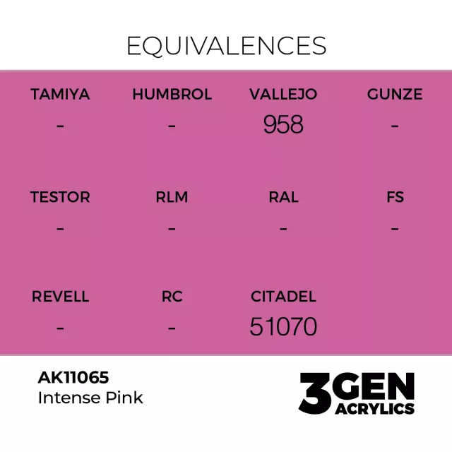 AK 3Gen (Intense Pink - Intenzív) – alapszín, élénkrózsaszín (vagy intenzív rózsaszín) - AK-Interactive