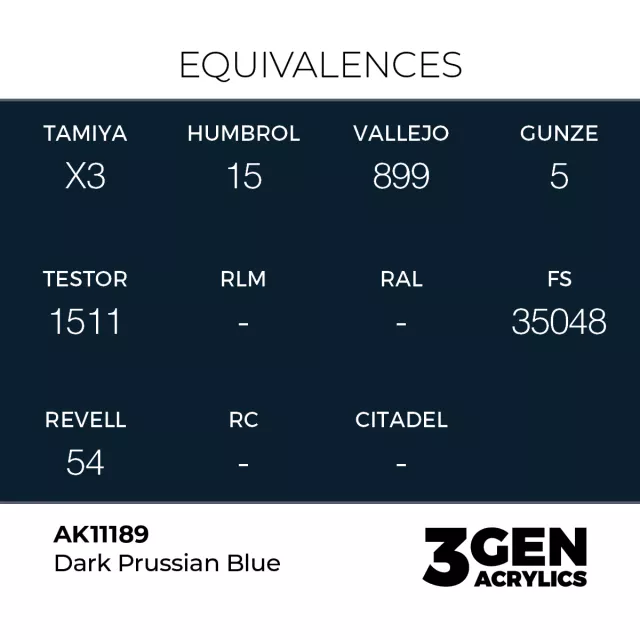 AK 3Gen (Dark Prussian Blue - Akril) – alapszín, sötét porosz kék - AK-Interactive