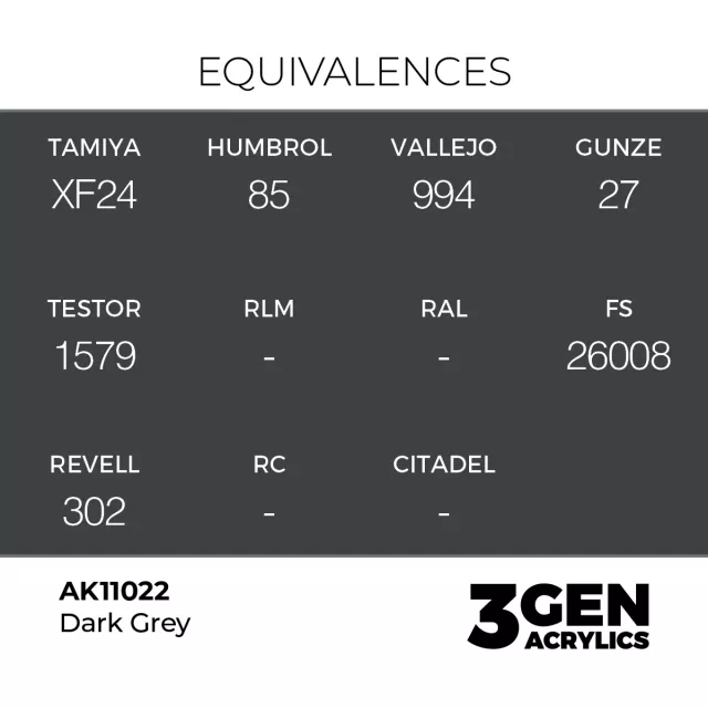 AK 3Gen (Dark Grey - Akril) – alapszín, sötétszürke - AK-Interactive