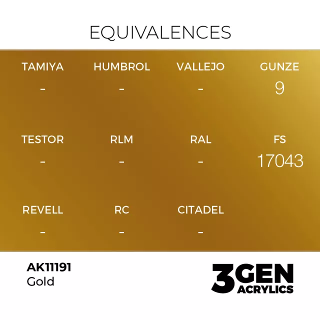 AK 3Gen (Gold – Metallic) – alapszín, arany - AK-Interactive
