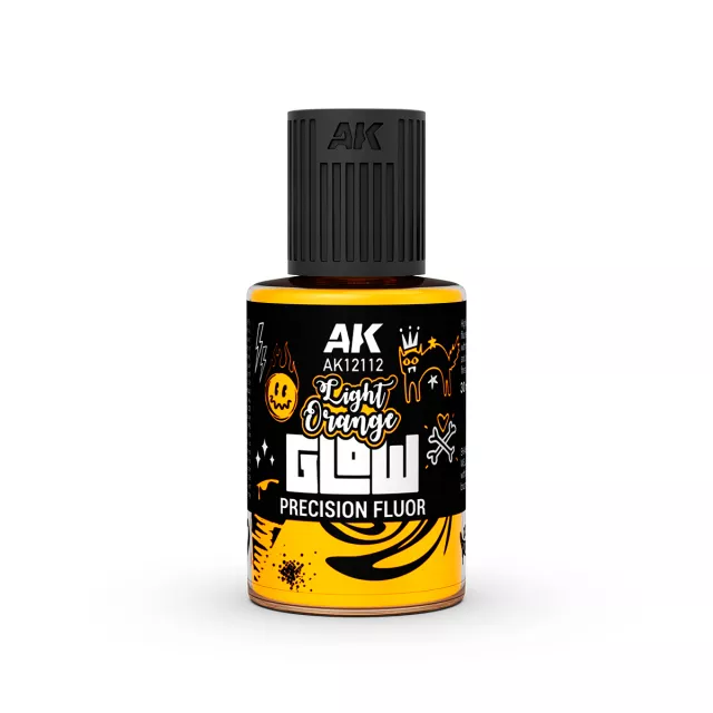 AK fedőfesték – Light Orange Glow Precision Fluor (világos narancssárga) - AK-Interactive