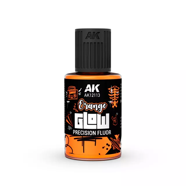 AK fedőfesték – Orange Glow Precision Fluor (narancssárga) - AK-Interactive