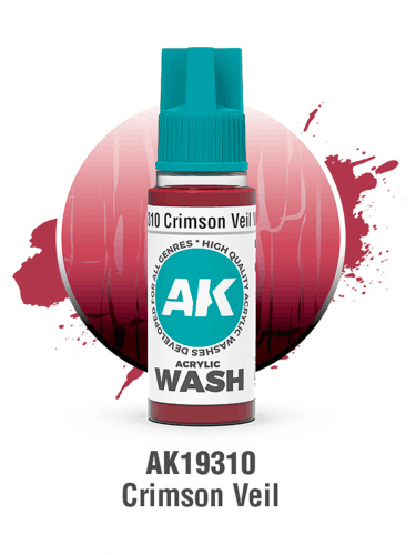 Árnyékoló festék AK Wash (Crimson Veil) - kárminvörös fátyol