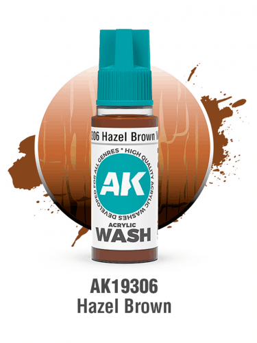 Árnyékoló festék AK Wash (Hazel Brown) - mogyoróbarna