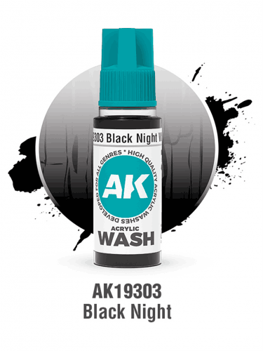 Árnyékoló festék AK Wash (Black Night) - sötétfekete