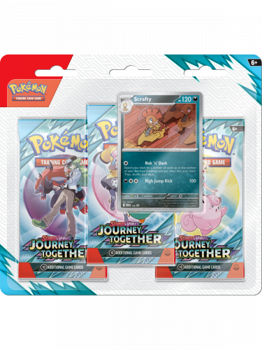 Kártyajáték Pokémon TCG: Scarlet & Violet - Journey Together 3-Pack Blister booster (Scrafty)