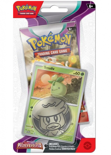 Kártyajáték Pokémon TCG: Scarlet & Violet - Paldea Evolved Checklane Blister booster (Smoliv)