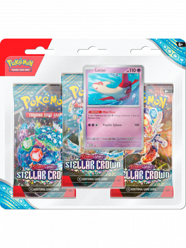 Kártyajáték Pokémon TCG: Scarlet & Violet - Stellar Crown 3-Pack Blister booster (Latias)