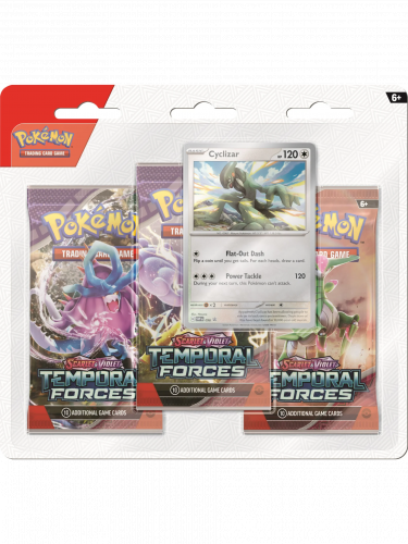 Kártyajáték Pokémon TCG: Scarlet & Violet Temporal Forces - 3-Pack Blister booster (Cyclizar)