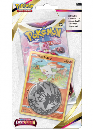 Kártyajáték Pokémon TCG: Sword & Shield Lost Origin - Checklane Blister booster (Scorbunny)