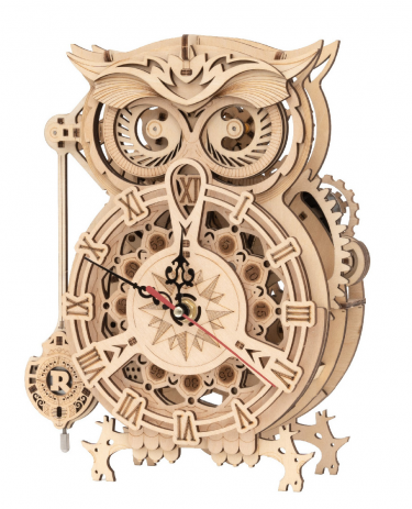 Építőkészlet – Bagoly óra (fa)