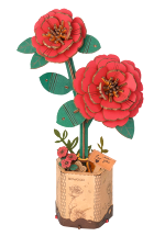 Építőkészlet - Red Camellia (fából)