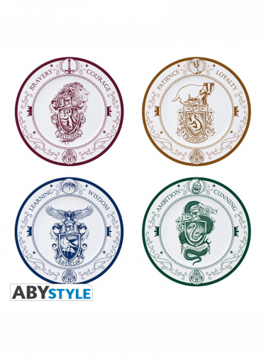 Tányér Harry Potter - Hogwarts Houses (4 darabos készlet)