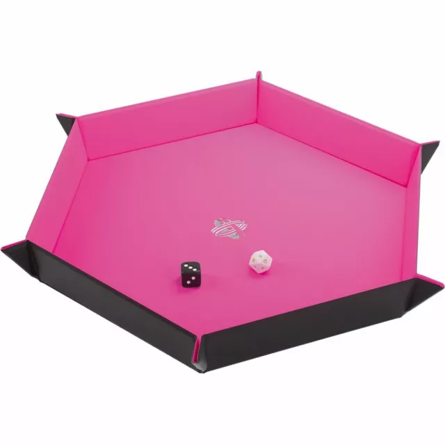 Dice Tray Gamegenic - Magnetic - Hexagonal Black/Pink - Kockák és kiegészítők