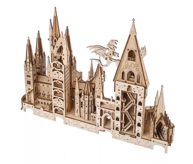 Építőkészlet Harry Potter - Hogwarts Castle (fa) - Ugears - Wooden 3D Puzzles