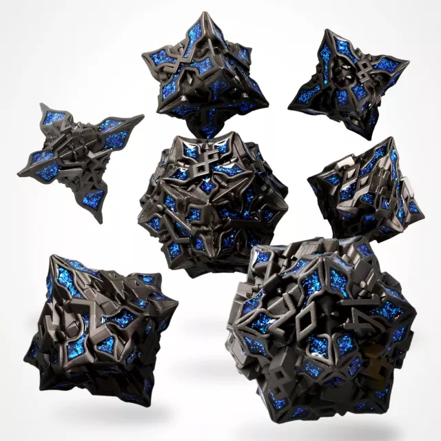Kockák Obsidian Alloy Metal - RPG Dice Set (7 db)