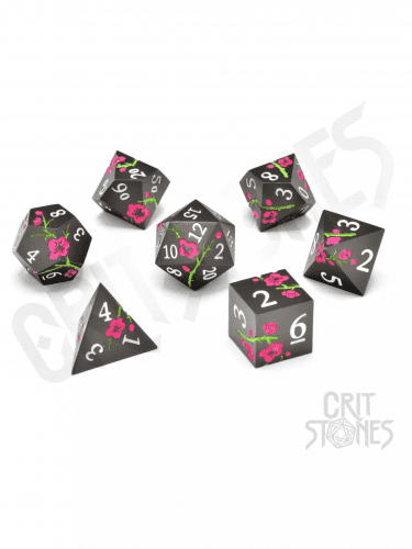 Kockák Nighttime Blossom Metal - RPG Dice Set (7 db)