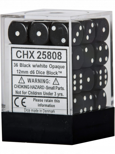 Kockák Opaque - Black (36 db)