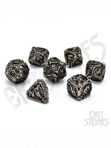 Kockák Soulreaper Hollow Metal - RPG Dice Set (7 db)