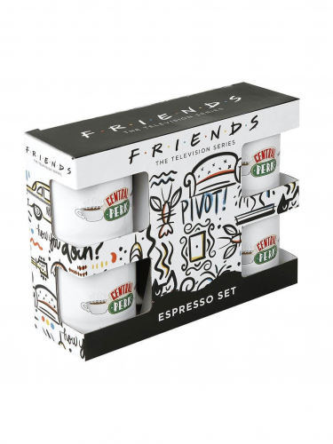 Friends kávés kis pohár - Central Perk Espresso szett - 4 db
