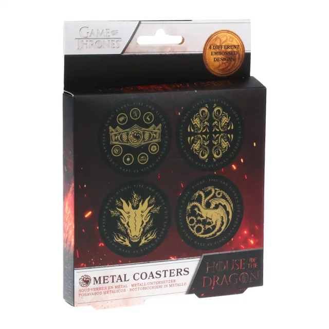 Alátét Game of Thrones: House of the Dragon - Metal Coasters (4ks)