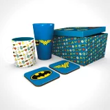 DC Comics ajándék szett - Logók (csésze, pohár és poháralátét)
