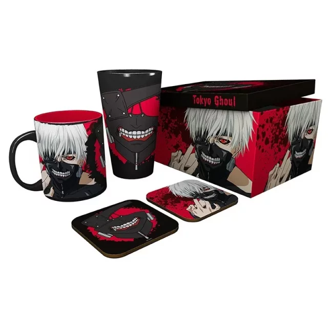 Dárkový set Tokyo Ghoul - hrnek, sklenice, podtácky