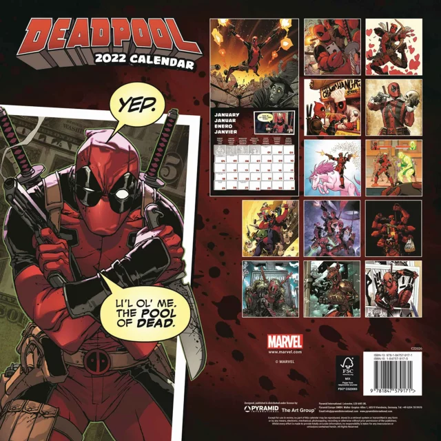 Naptár Deadpool 2022